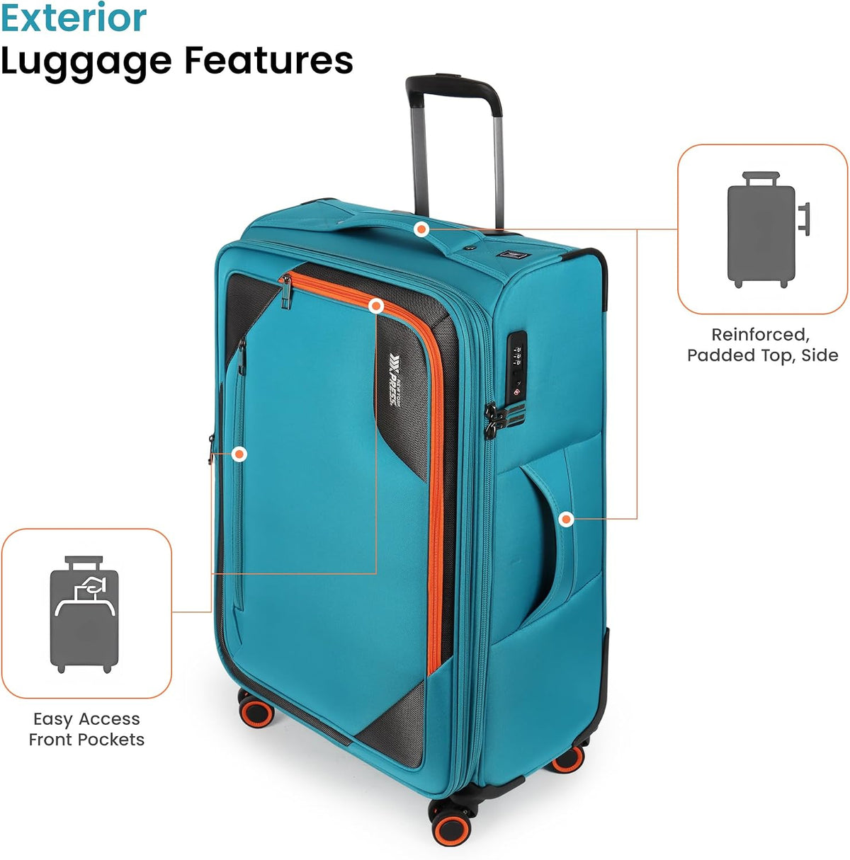 22 inch Carry on Luggage,Softside Suitcase w/TSA LOCK,Expandable 20% Luggage w/Spinner Wheels, Tear-Resistant,Lightweight Rolling Suitcases for Men/Women（Burgundy,22in）