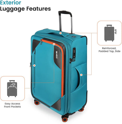 22 inch Carry on Luggage,Softside Suitcase w/TSA LOCK,Expandable 20% Luggage w/Spinner Wheels, Tear-Resistant,Lightweight Rolling Suitcases for Men/Women（Burgundy,22in）