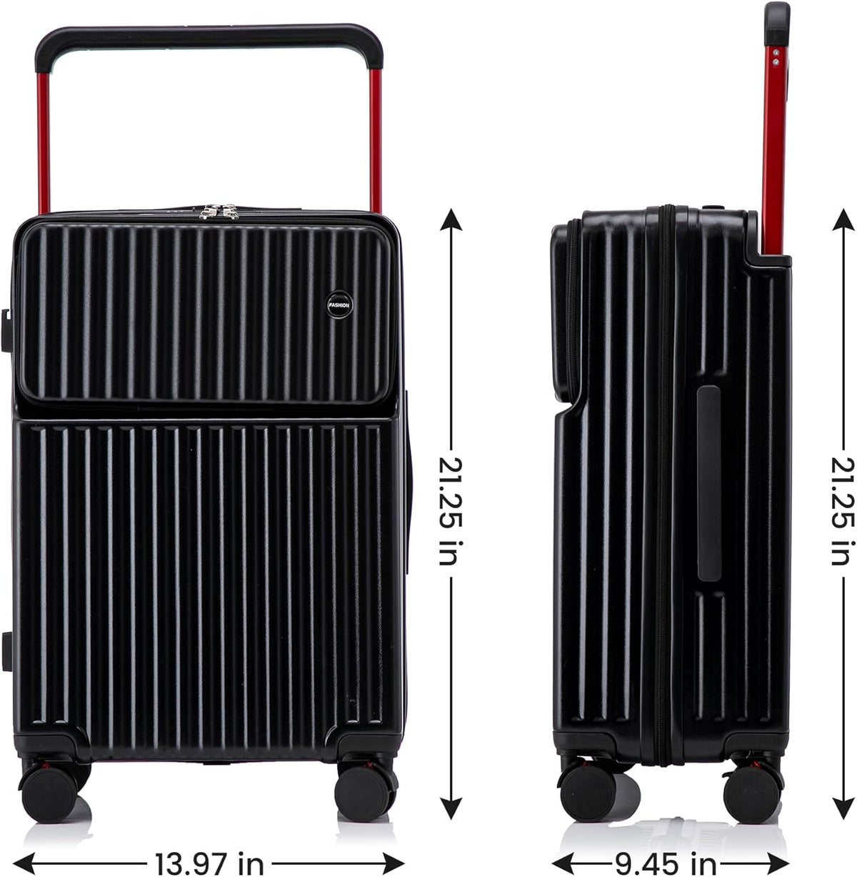20 Inch Carry On Luggage with Spinner Wheels,PC Hard Shell Suitcase with USB Port,Lightweight Travel Luggage Airline Approved for Men Women, White
