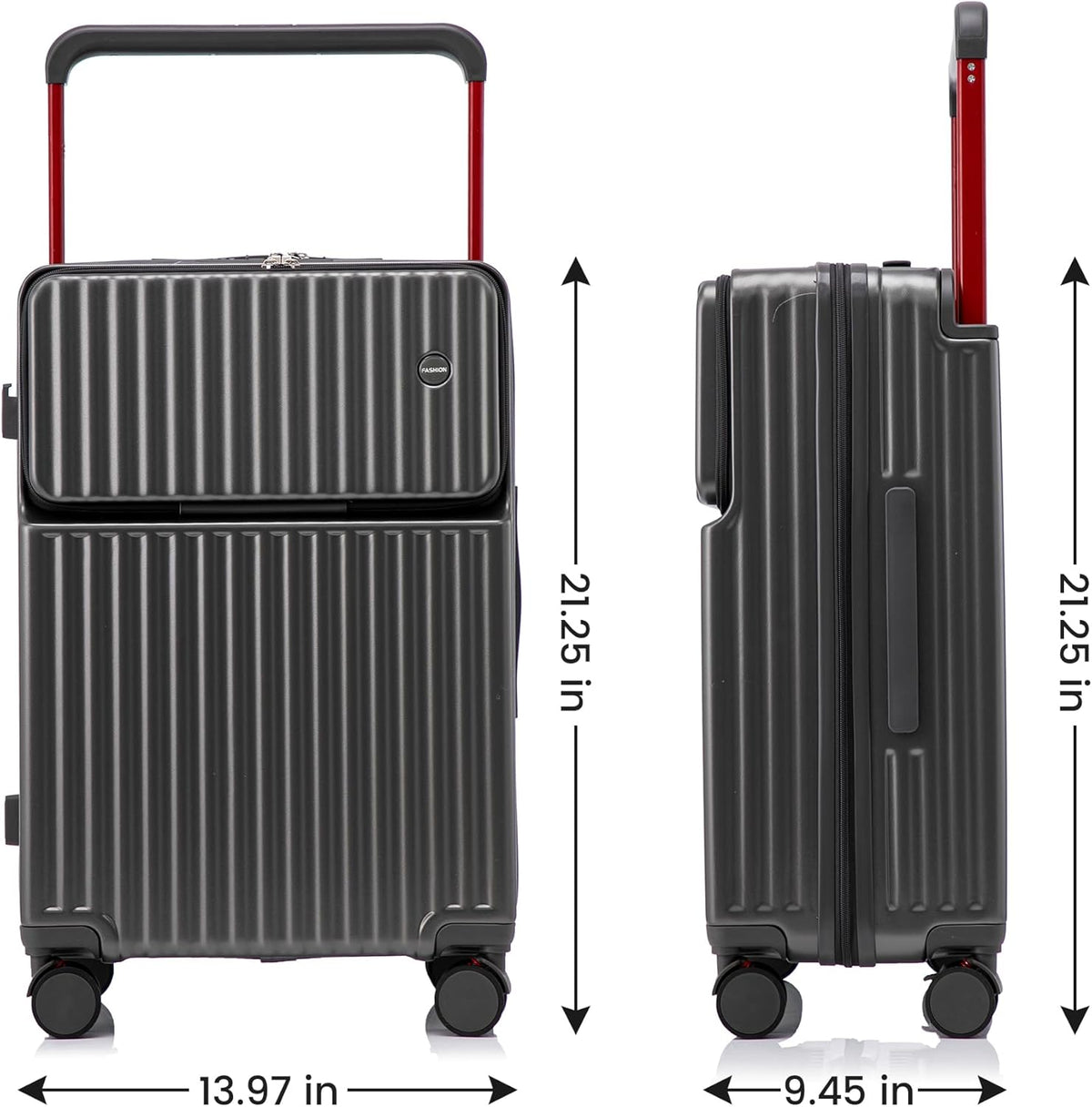 20 Inch Carry On Luggage with Spinner Wheels,PC Hard Shell Suitcase with USB Port,Lightweight Travel Luggage Airline Approved for Men Women, White