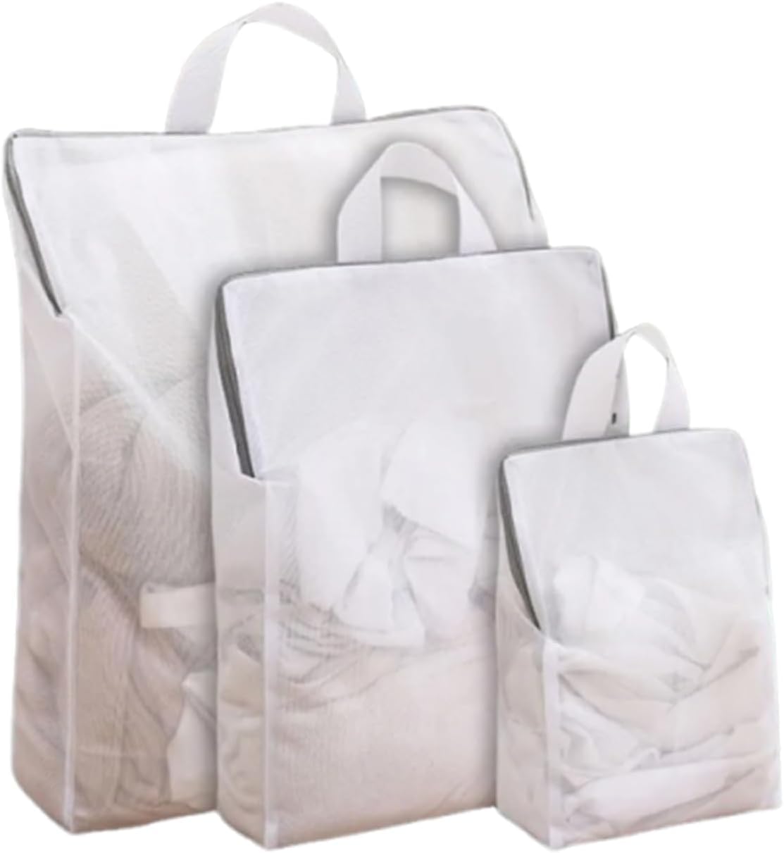 Mesh Laundry Bags for Delicates Reusable Durable Laundry Mesh Wash Bags Large Laundry Travel Bags for College Dorms Apartments Travel Storage Organizer Bag (3Pcs)