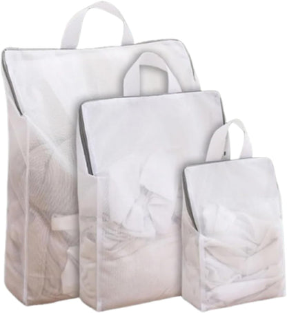 Mesh Laundry Bags for Delicates Reusable Durable Laundry Mesh Wash Bags Large Laundry Travel Bags for College Dorms Apartments Travel Storage Organizer Bag (3Pcs)
