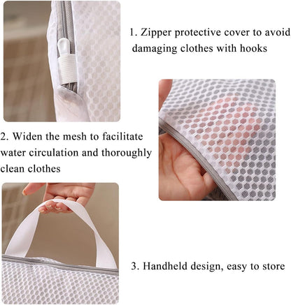 Mesh Laundry Bags for Delicates Reusable Durable Laundry Mesh Wash Bags Large Laundry Travel Bags for College Dorms Apartments Travel Storage Organizer Bag (3Pcs)