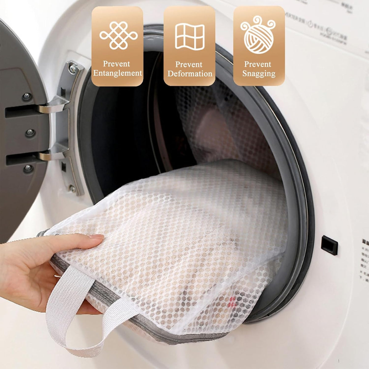 Mesh Laundry Bags for Delicates Reusable Durable Laundry Mesh Wash Bags Large Laundry Travel Bags for College Dorms Apartments Travel Storage Organizer Bag (3Pcs)