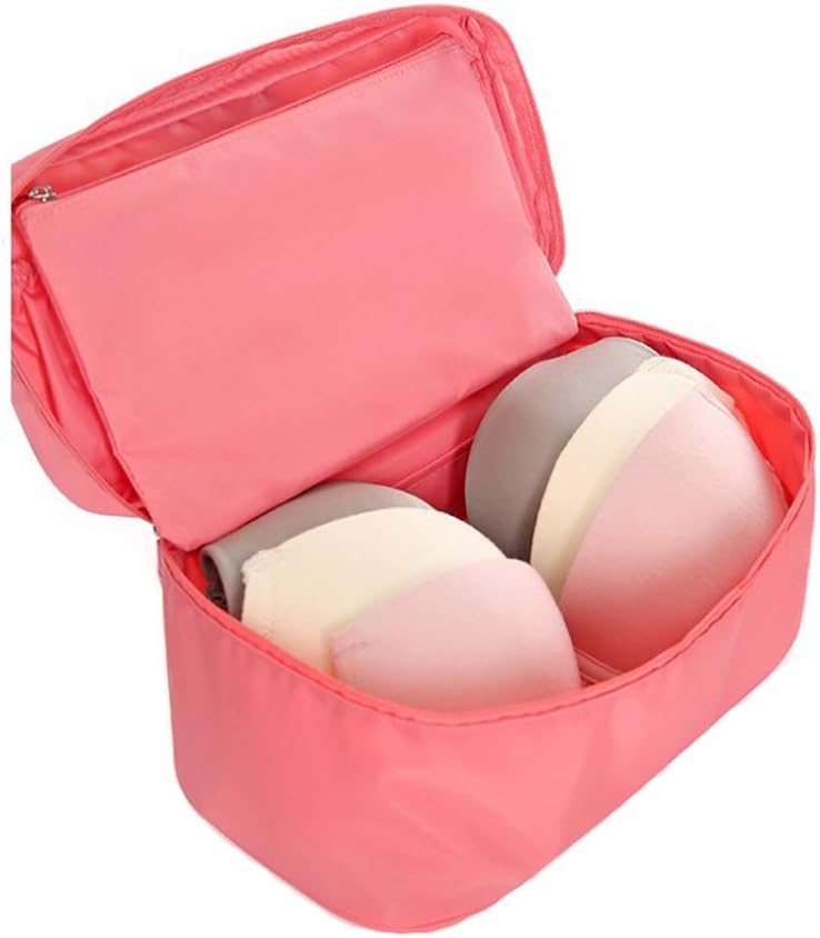Vpang Portable Multi-Functional Socks Underwear Bra Organizer Case Travel Storage Bag Packing Cube Cosmetic Bag (Pink)