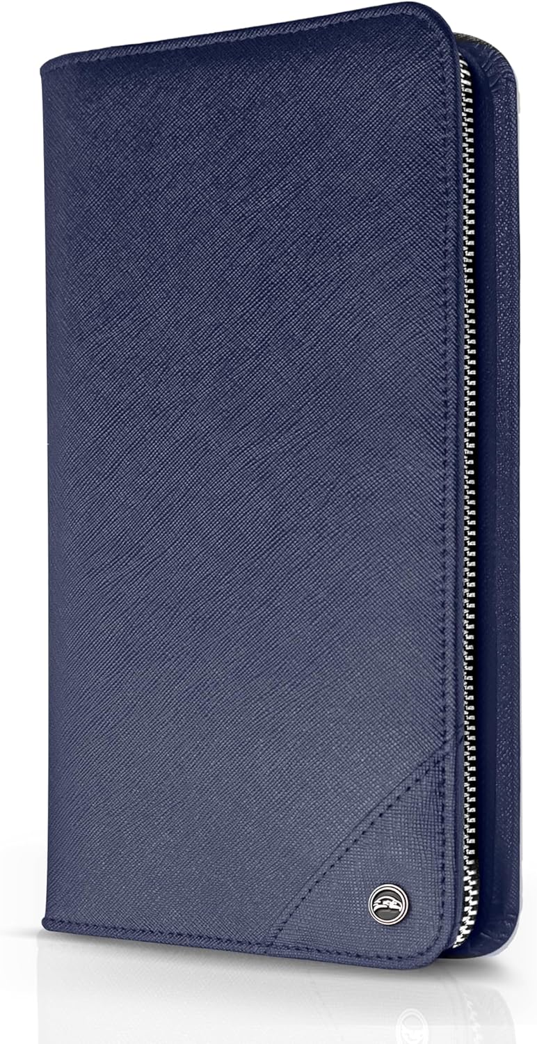 Family 4 Passport Holder - Travel Wallet RFID Blocking, Document Organizer, Essentials Plane Accessory Cover for Women Men (Black)