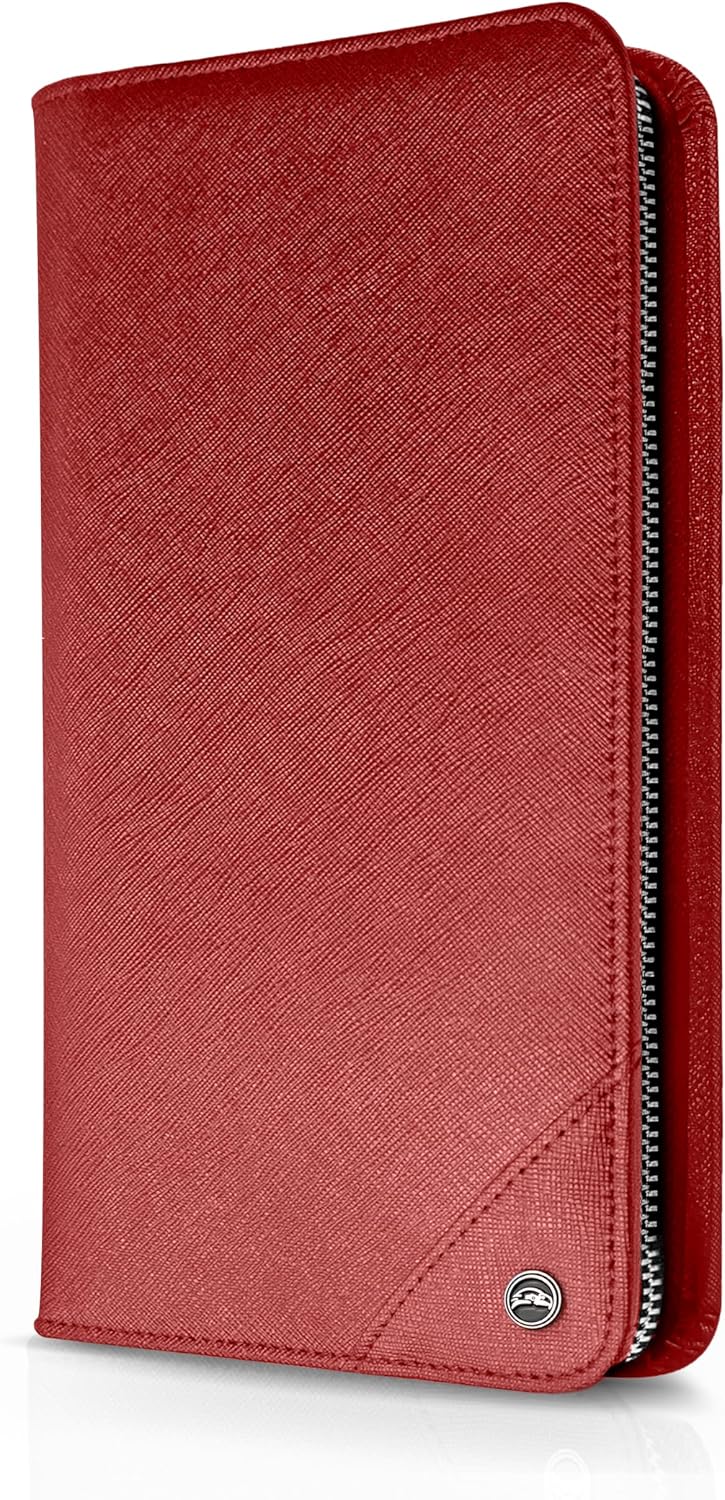 Family 4 Passport Holder - Travel Wallet RFID Blocking, Document Organizer, Essentials Plane Accessory Cover for Women Men (Black)