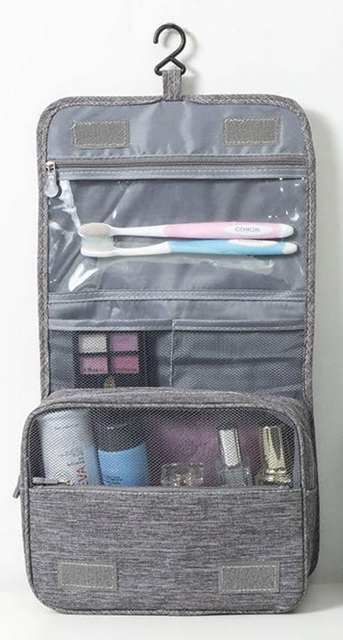 Toiletry Bag Water-Resistant Makeup Cosmetic Bag Travel Organizer for Accessories Travel Bag with Hanging Hook
