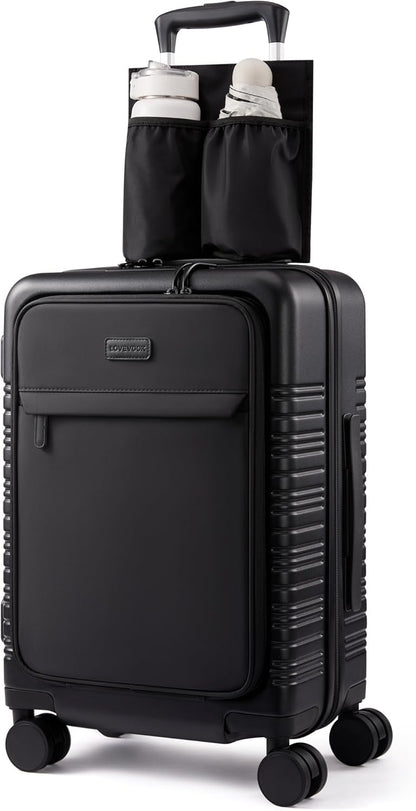 Carry On Luggage 22x14x9 Airline Approved with Detachable Pouch, 21 Inch Hardside Suitcases with Spinner Wheels, Lightweight Carry-on Luggage with TSA Lock for Women Men, 2PCS, Navy