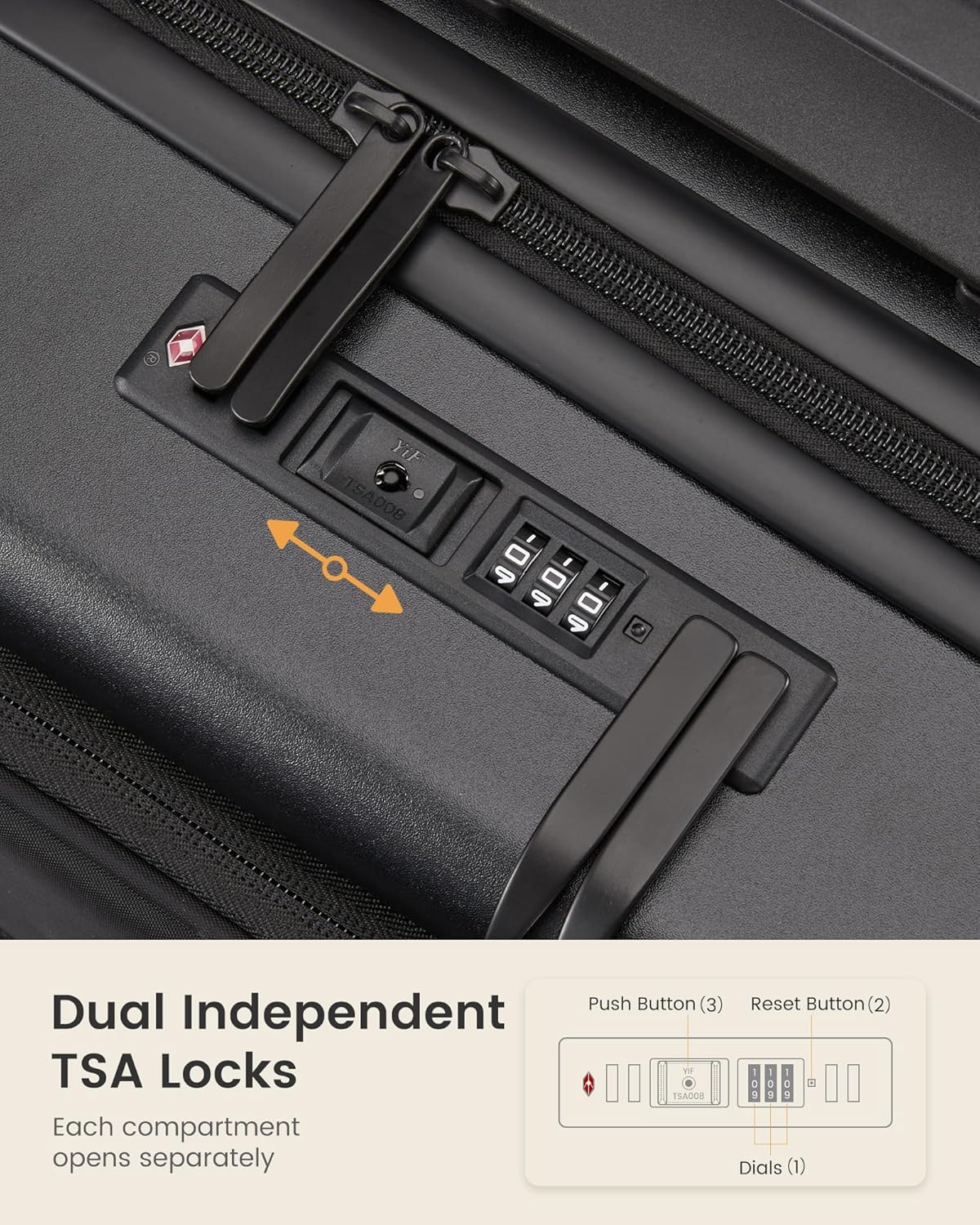 Carry On Luggage 22x14x9 Airline Approved with Detachable Pouch, 21 Inch Hardside Suitcases with Spinner Wheels, Lightweight Carry-on Luggage with TSA Lock for Women Men, 2PCS, Navy