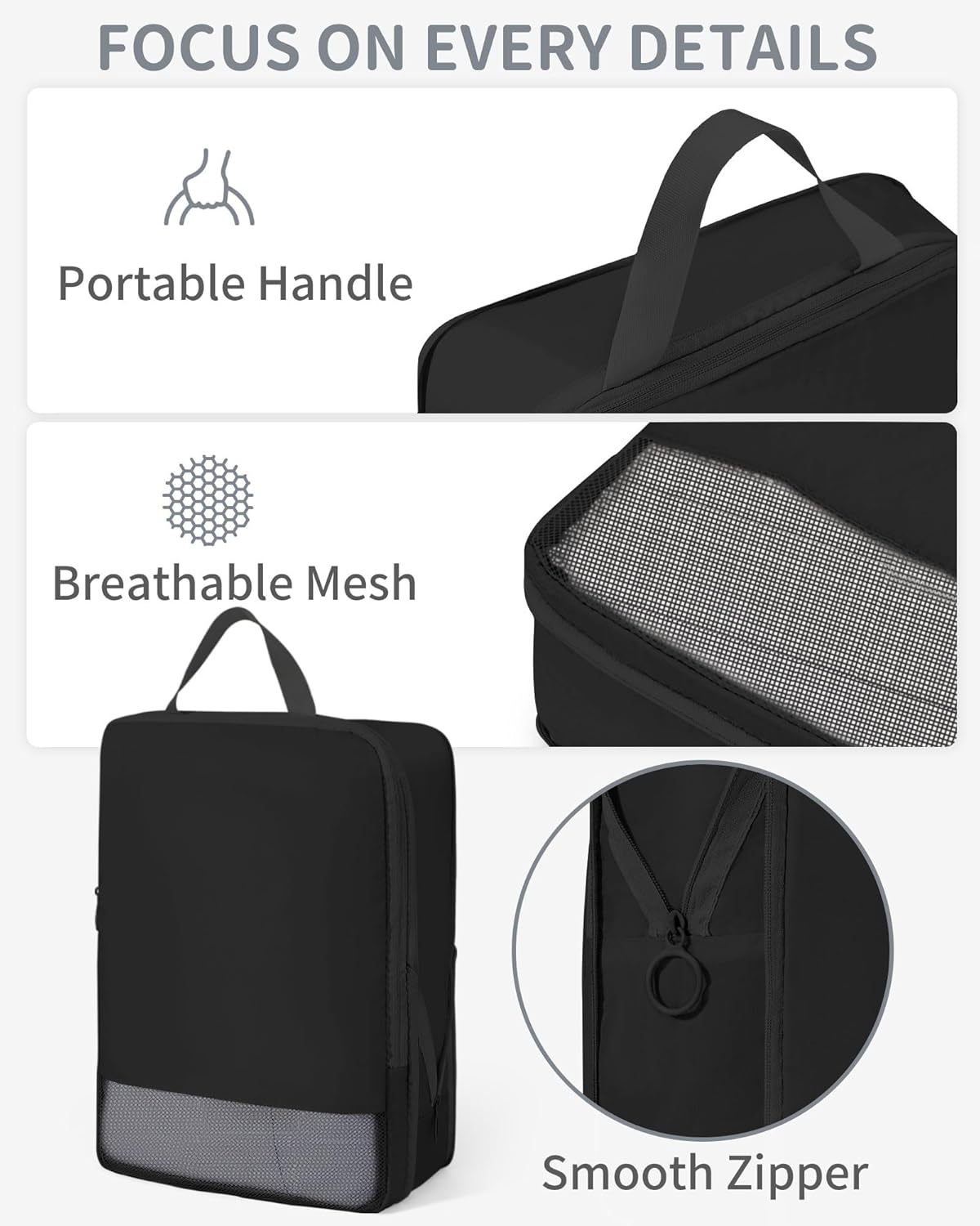 11pc Compression Packing Cubes for Travel, Expandable Suitcase Organizer Bags Set for Carry on Luggage, Essential Travel Accessories for Clothes, Beige