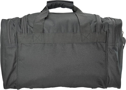 17" Duffle Bag Dual Front Mesh Pockets (Black Gold Gray Dark Green Navy Blue Maroon Royal Blue Orange Pink Purple Red White