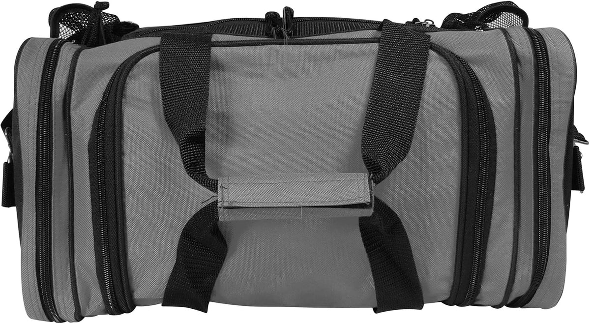 17" Duffle Bag Dual Front Mesh Pockets (Black Gold Gray Dark Green Navy Blue Maroon Royal Blue Orange Pink Purple Red White