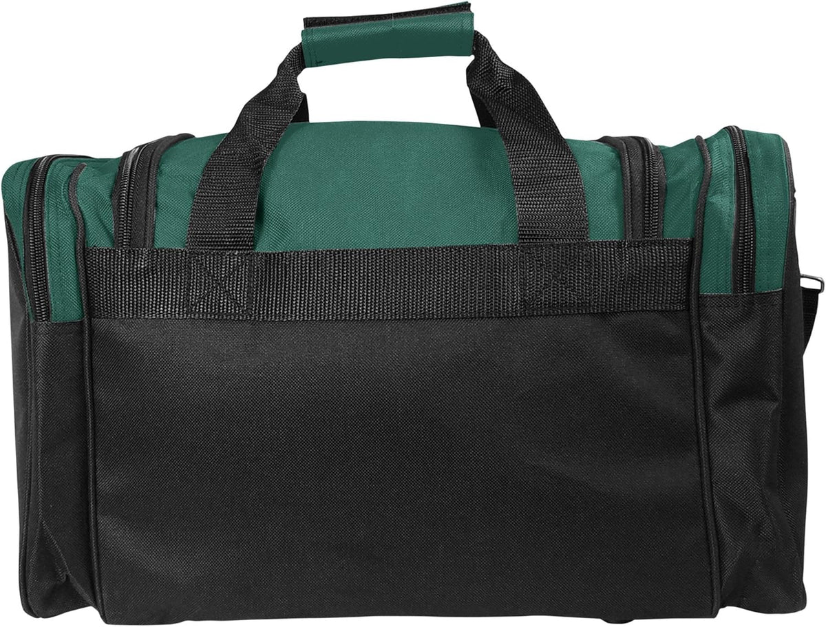 17" Duffle Bag Dual Front Mesh Pockets (Black Gold Gray Dark Green Navy Blue Maroon Royal Blue Orange Pink Purple Red White