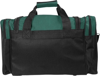 17" Duffle Bag Dual Front Mesh Pockets (Black Gold Gray Dark Green Navy Blue Maroon Royal Blue Orange Pink Purple Red White