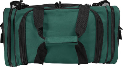 17" Duffle Bag Dual Front Mesh Pockets (Black Gold Gray Dark Green Navy Blue Maroon Royal Blue Orange Pink Purple Red White