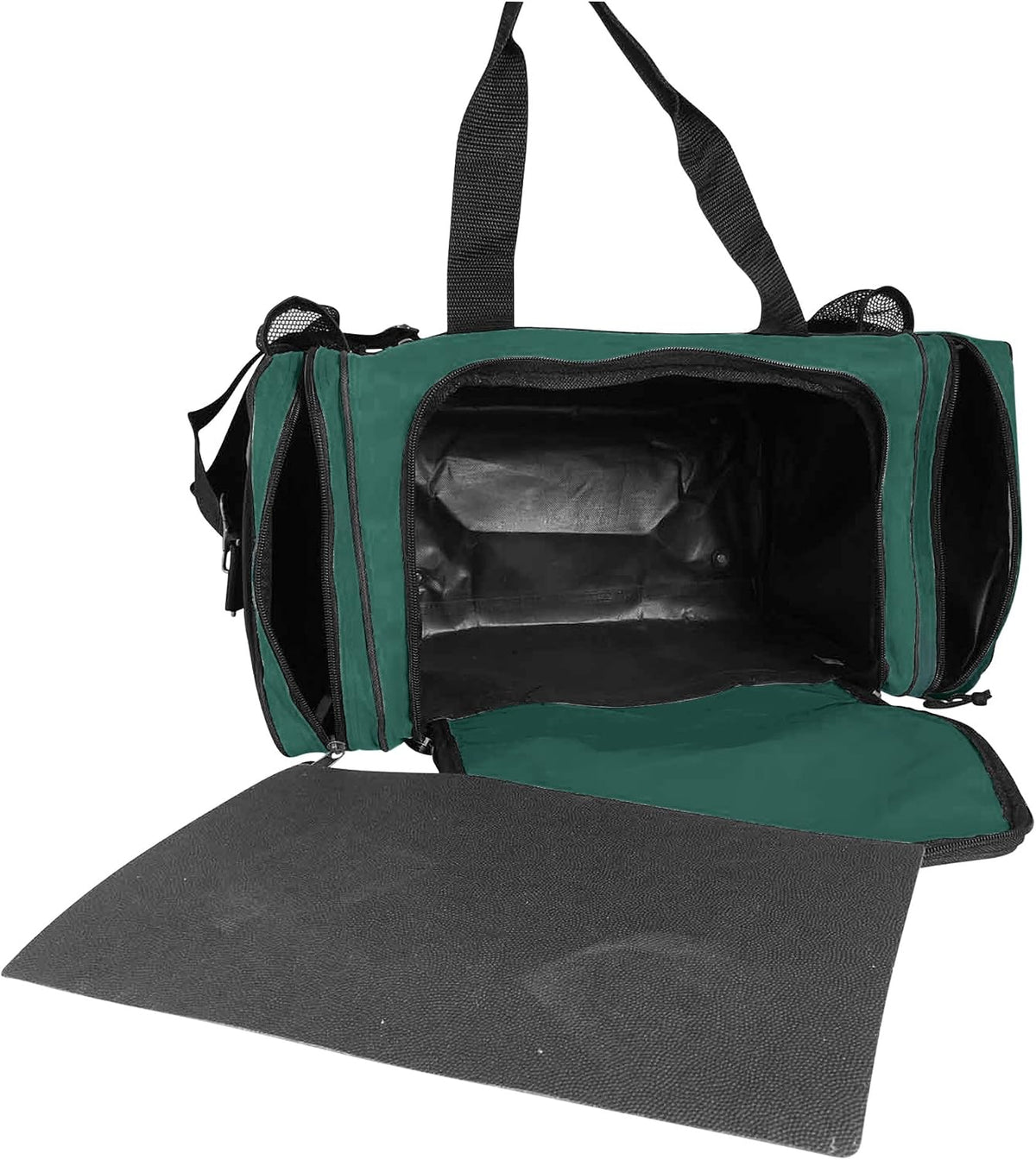 17" Duffle Bag Dual Front Mesh Pockets (Black Gold Gray Dark Green Navy Blue Maroon Royal Blue Orange Pink Purple Red White
