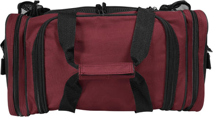 17" Duffle Bag Dual Front Mesh Pockets (Black Gold Gray Dark Green Navy Blue Maroon Royal Blue Orange Pink Purple Red White