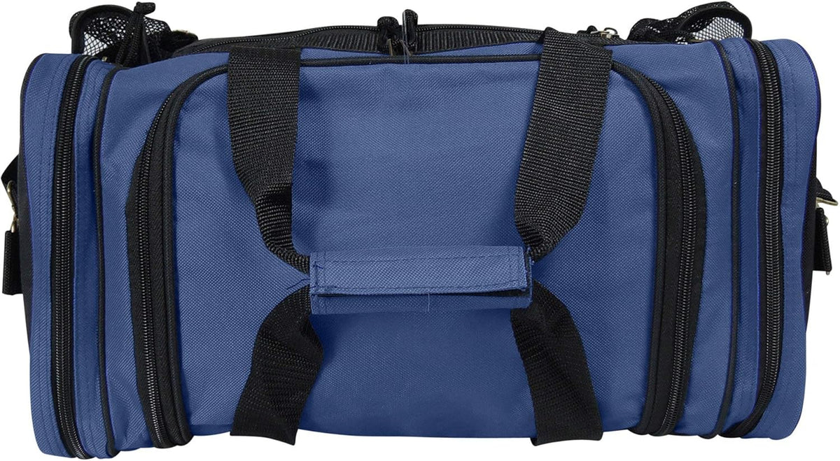 17" Duffle Bag Dual Front Mesh Pockets (Black Gold Gray Dark Green Navy Blue Maroon Royal Blue Orange Pink Purple Red White