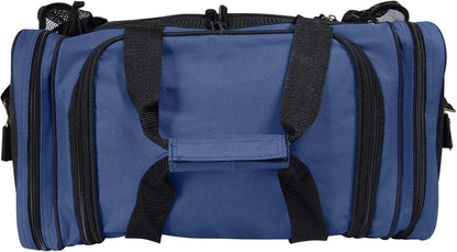 17" Duffle Bag Dual Front Mesh Pockets (Black Gold Gray Dark Green Navy Blue Maroon Royal Blue Orange Pink Purple Red White