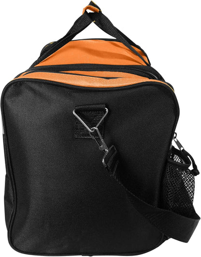 17" Duffle Bag Dual Front Mesh Pockets (Black Gold Gray Dark Green Navy Blue Maroon Royal Blue Orange Pink Purple Red White