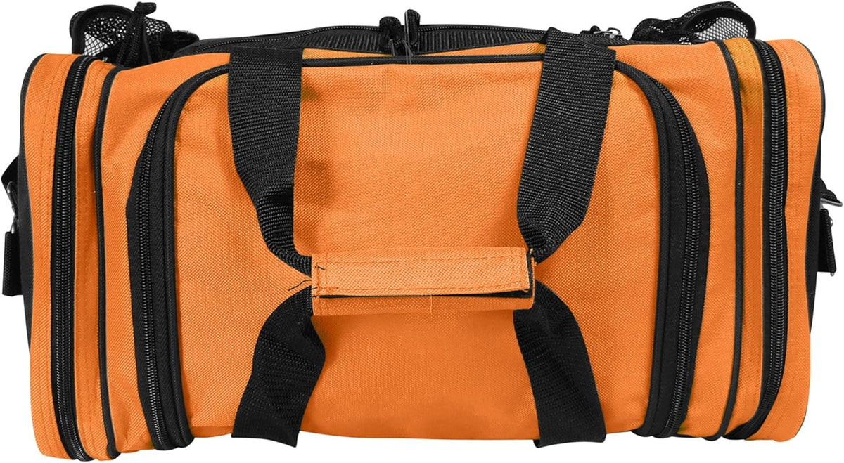 17" Duffle Bag Dual Front Mesh Pockets (Black Gold Gray Dark Green Navy Blue Maroon Royal Blue Orange Pink Purple Red White