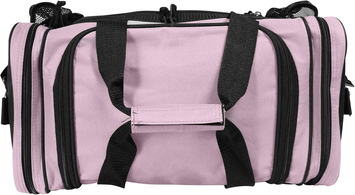 17" Duffle Bag Dual Front Mesh Pockets (Black Gold Gray Dark Green Navy Blue Maroon Royal Blue Orange Pink Purple Red White