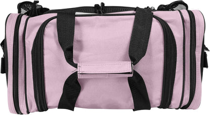 17" Duffle Bag Dual Front Mesh Pockets (Black Gold Gray Dark Green Navy Blue Maroon Royal Blue Orange Pink Purple Red White