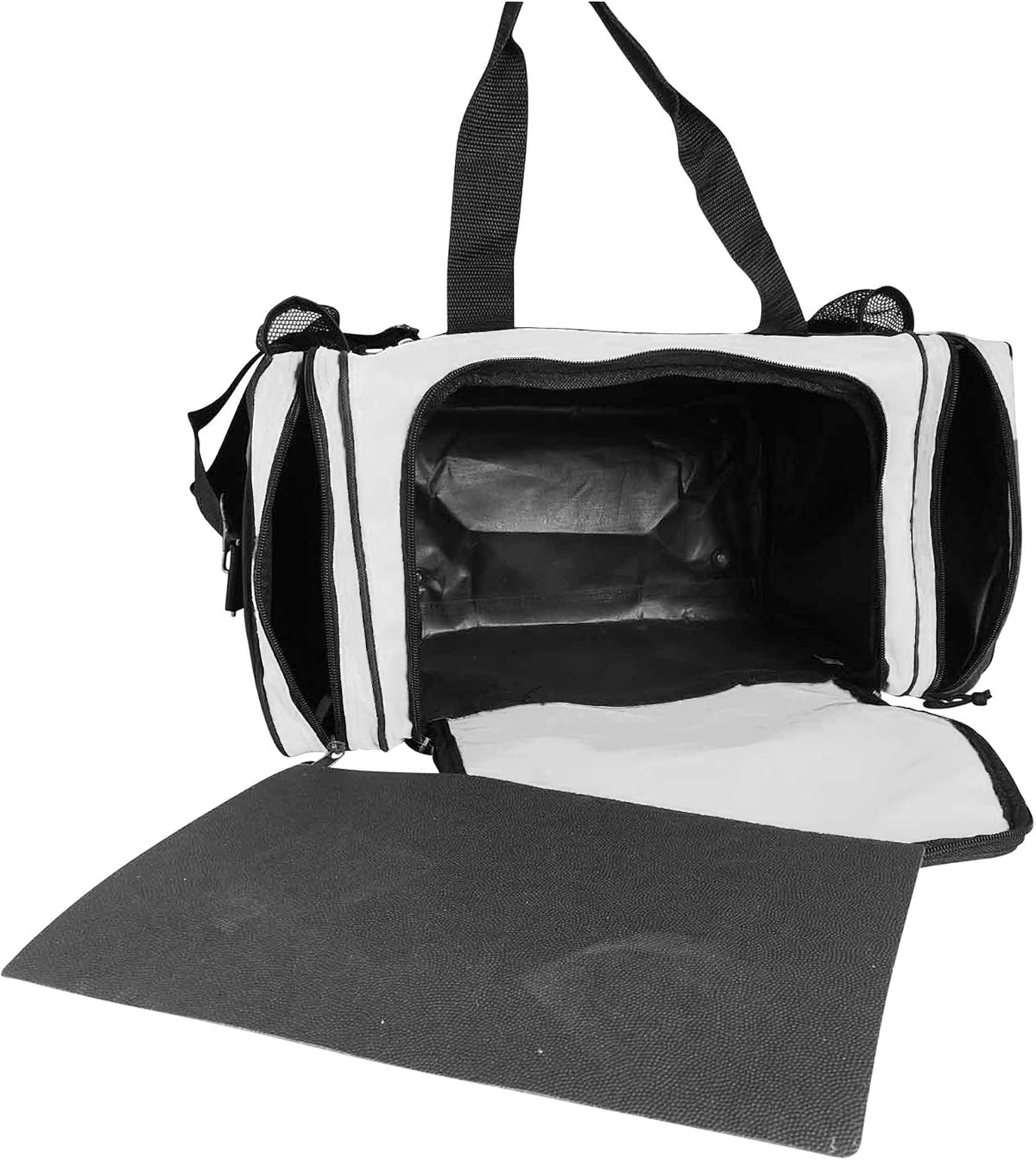 17" Duffle Bag Dual Front Mesh Pockets (Black Gold Gray Dark Green Navy Blue Maroon Royal Blue Orange Pink Purple Red White