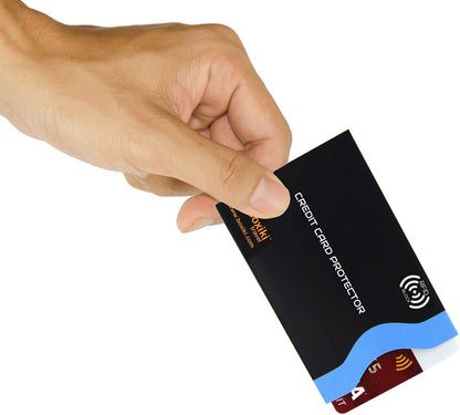 RFID Blocking Sleeves, Set with Color Coding, Navy Blue, Unisex Wallet, Protects Credit Cards and Passports