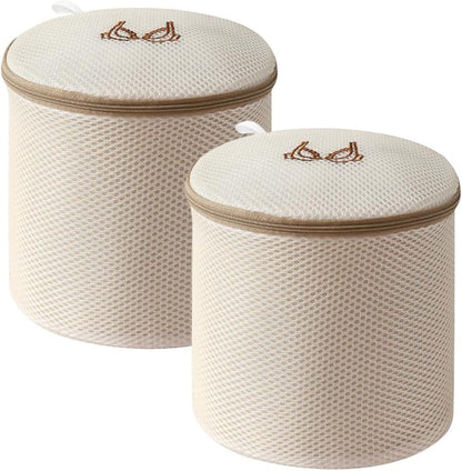 (2Pcs) high-end zipper mesh laundry bag, travel storage and finishing bag, to protect your exquisite clothes, suitable for jackets, underwear, tights, etc. (Pink, Shell bra)