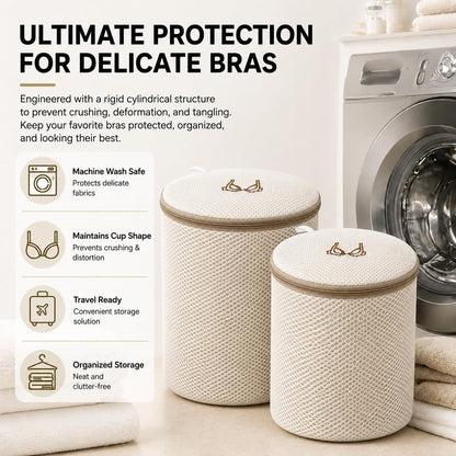 (2Pcs) high-end zipper mesh laundry bag, travel storage and finishing bag, to protect your exquisite clothes, suitable for jackets, underwear, tights, etc. (Pink, Shell bra)