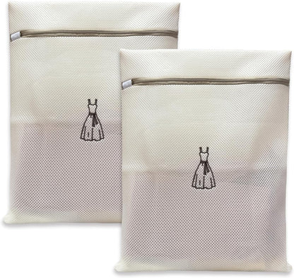 (2Pcs) high-end zipper mesh laundry bag, travel storage and finishing bag, to protect your exquisite clothes, suitable for jackets, underwear, tights, etc. (Pink, Shell bra)