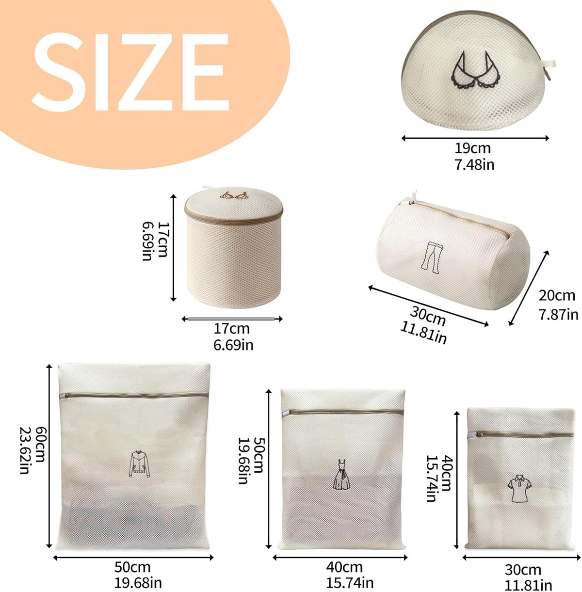 (2Pcs) high-end zipper mesh laundry bag, travel storage and finishing bag, to protect your exquisite clothes, suitable for jackets, underwear, tights, etc. (Pink, Shell bra)