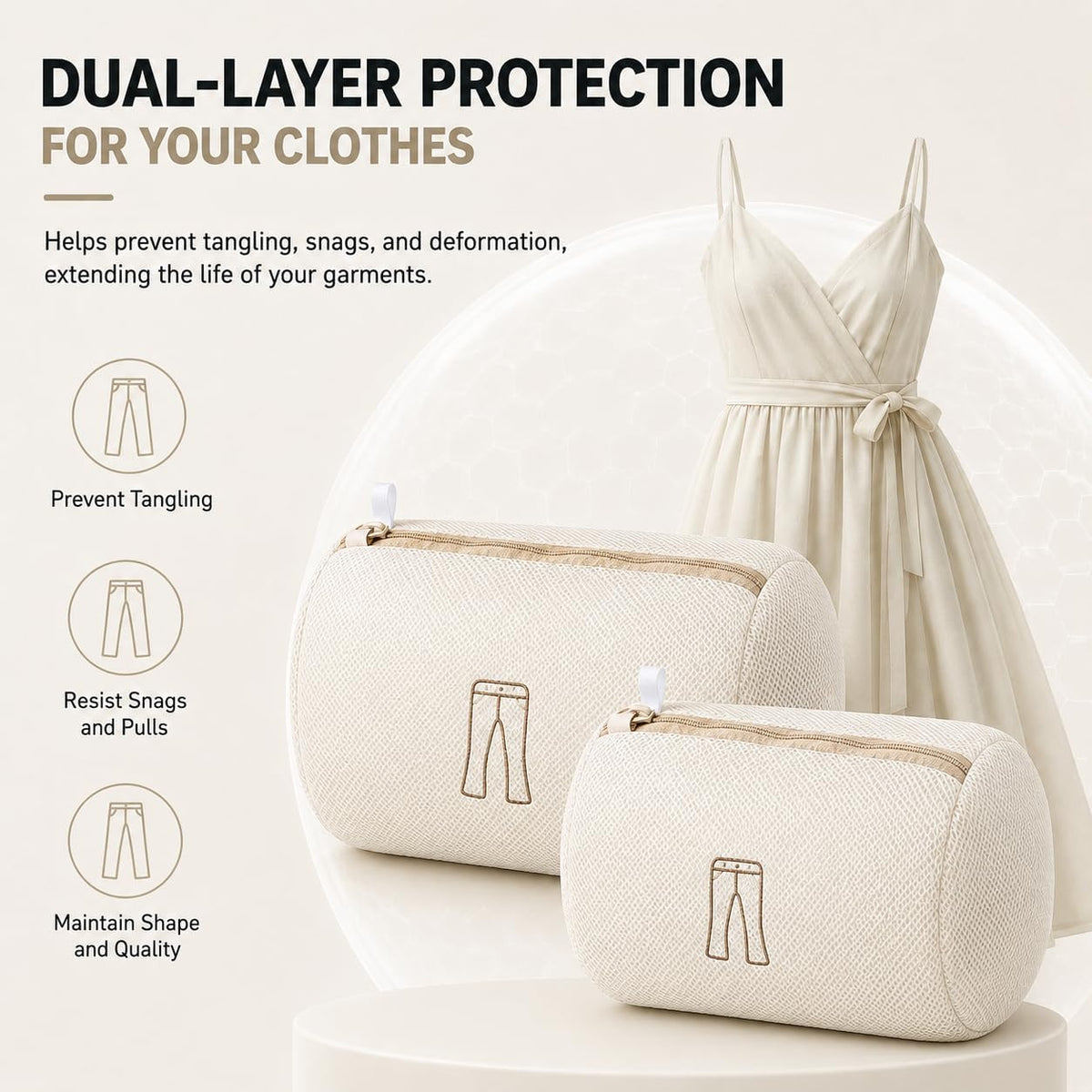 (2Pcs) high-end zipper mesh laundry bag, travel storage and finishing bag, to protect your exquisite clothes, suitable for jackets, underwear, tights, etc. (Pink, Shell bra)