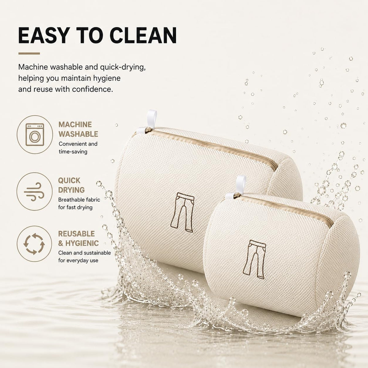 (2Pcs) high-end zipper mesh laundry bag, travel storage and finishing bag, to protect your exquisite clothes, suitable for jackets, underwear, tights, etc. (Pink, Shell bra)