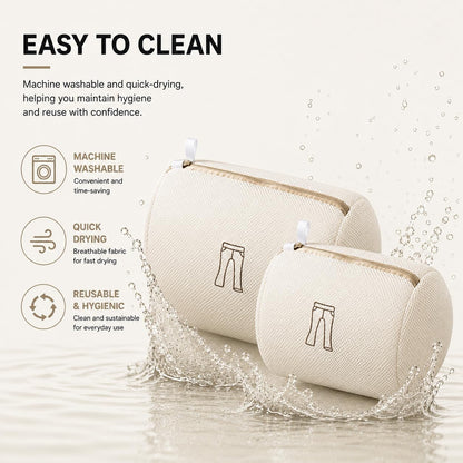 (2Pcs) high-end zipper mesh laundry bag, travel storage and finishing bag, to protect your exquisite clothes, suitable for jackets, underwear, tights, etc. (Pink, Shell bra)
