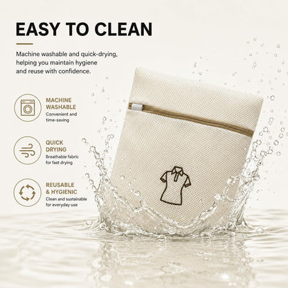 (2Pcs) high-end zipper mesh laundry bag, travel storage and finishing bag, to protect your exquisite clothes, suitable for jackets, underwear, tights, etc. (Pink, Shell bra)