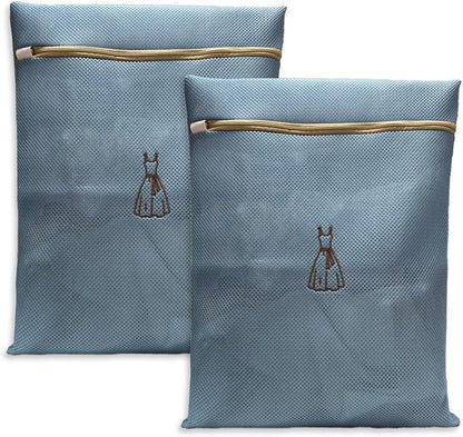 (2Pcs) high-end zipper mesh laundry bag, travel storage and finishing bag, to protect your exquisite clothes, suitable for jackets, underwear, tights, etc. (Pink, Shell bra)
