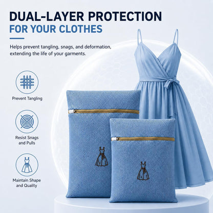 (2Pcs) high-end zipper mesh laundry bag, travel storage and finishing bag, to protect your exquisite clothes, suitable for jackets, underwear, tights, etc. (Pink, Shell bra)