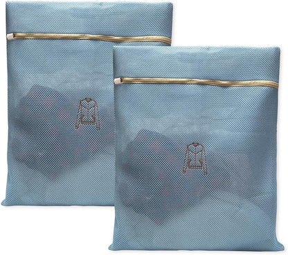 (2Pcs) high-end zipper mesh laundry bag, travel storage and finishing bag, to protect your exquisite clothes, suitable for jackets, underwear, tights, etc. (Pink, Shell bra)
