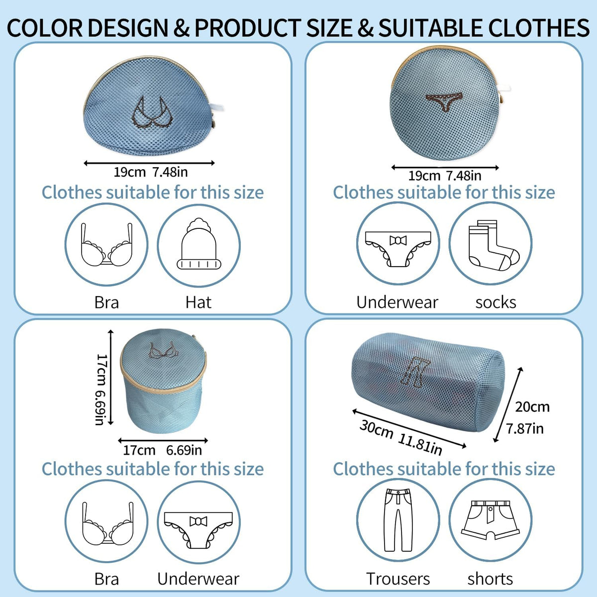 (2Pcs) high-end zipper mesh laundry bag, travel storage and finishing bag, to protect your exquisite clothes, suitable for jackets, underwear, tights, etc. (Pink, Shell bra)