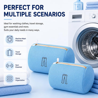 (2Pcs) high-end zipper mesh laundry bag, travel storage and finishing bag, to protect your exquisite clothes, suitable for jackets, underwear, tights, etc. (Pink, Shell bra)