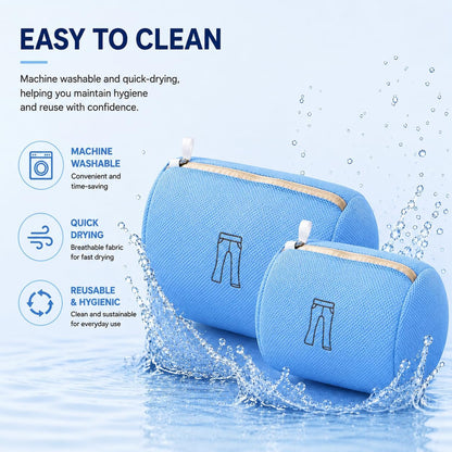 (2Pcs) high-end zipper mesh laundry bag, travel storage and finishing bag, to protect your exquisite clothes, suitable for jackets, underwear, tights, etc. (Pink, Shell bra)