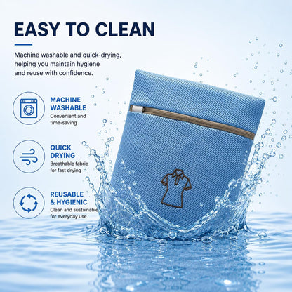 (2Pcs) high-end zipper mesh laundry bag, travel storage and finishing bag, to protect your exquisite clothes, suitable for jackets, underwear, tights, etc. (Pink, Shell bra)