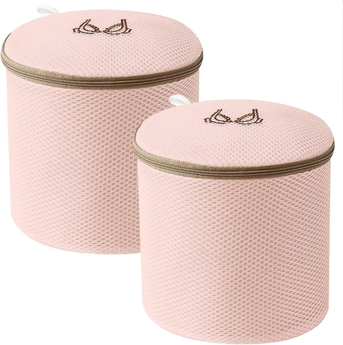 (2Pcs) high-end zipper mesh laundry bag, travel storage and finishing bag, to protect your exquisite clothes, suitable for jackets, underwear, tights, etc. (Pink, Shell bra)