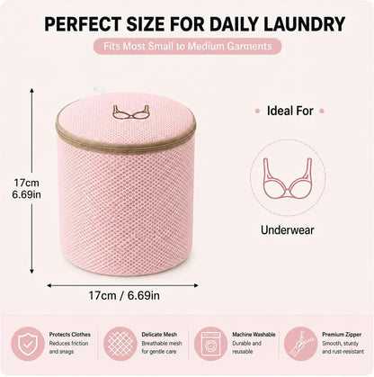 (2Pcs) high-end zipper mesh laundry bag, travel storage and finishing bag, to protect your exquisite clothes, suitable for jackets, underwear, tights, etc. (Pink, Shell bra)