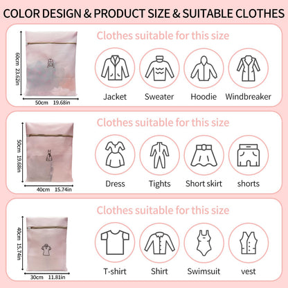 (2Pcs) high-end zipper mesh laundry bag, travel storage and finishing bag, to protect your exquisite clothes, suitable for jackets, underwear, tights, etc. (Pink, Shell bra)