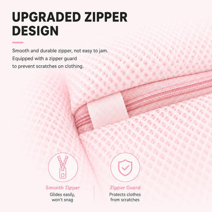 (2Pcs) high-end zipper mesh laundry bag, travel storage and finishing bag, to protect your exquisite clothes, suitable for jackets, underwear, tights, etc. (Pink, Shell bra)