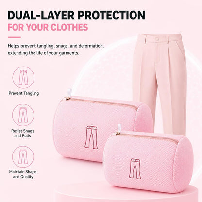 (2Pcs) high-end zipper mesh laundry bag, travel storage and finishing bag, to protect your exquisite clothes, suitable for jackets, underwear, tights, etc. (Pink, Shell bra)